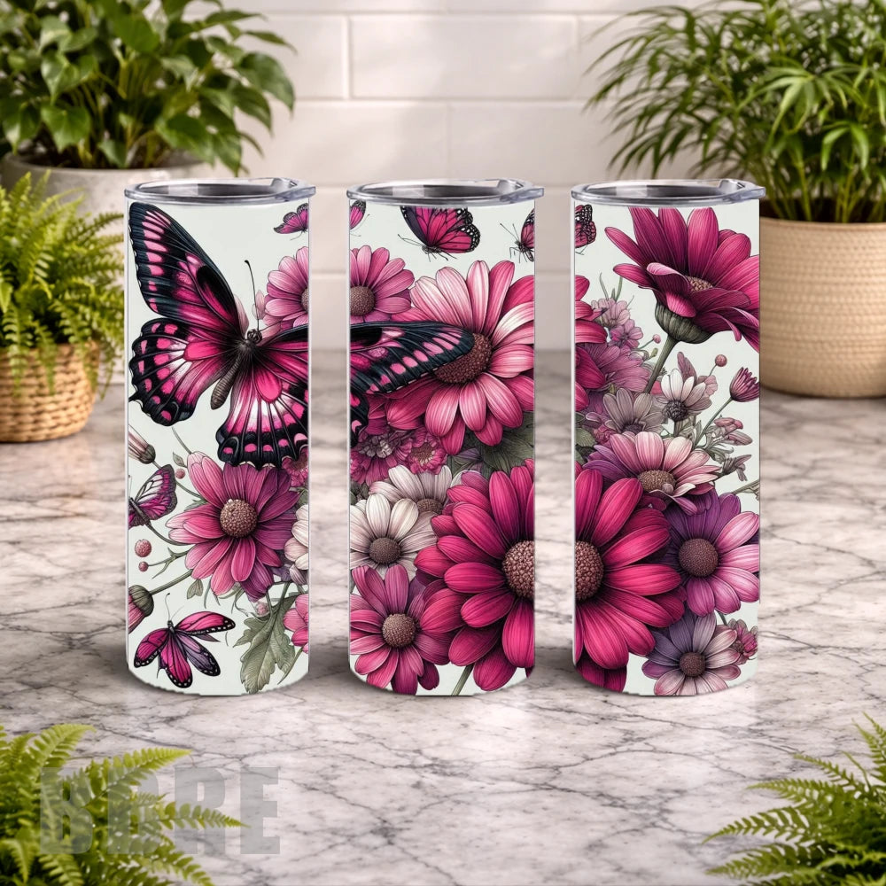 Butterfly Blooms 5 20 OZ Wrap Mockup