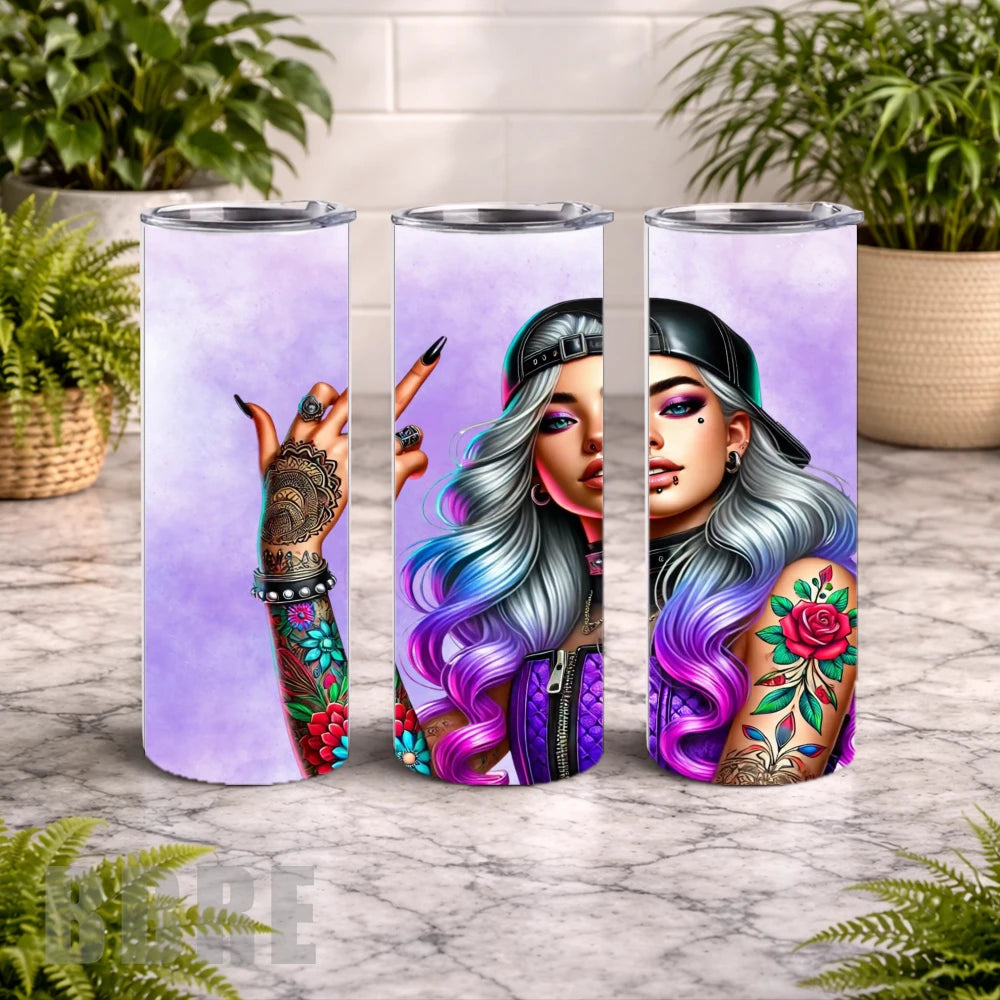 Tattooed Girl 20 OZ Wrap Mockup