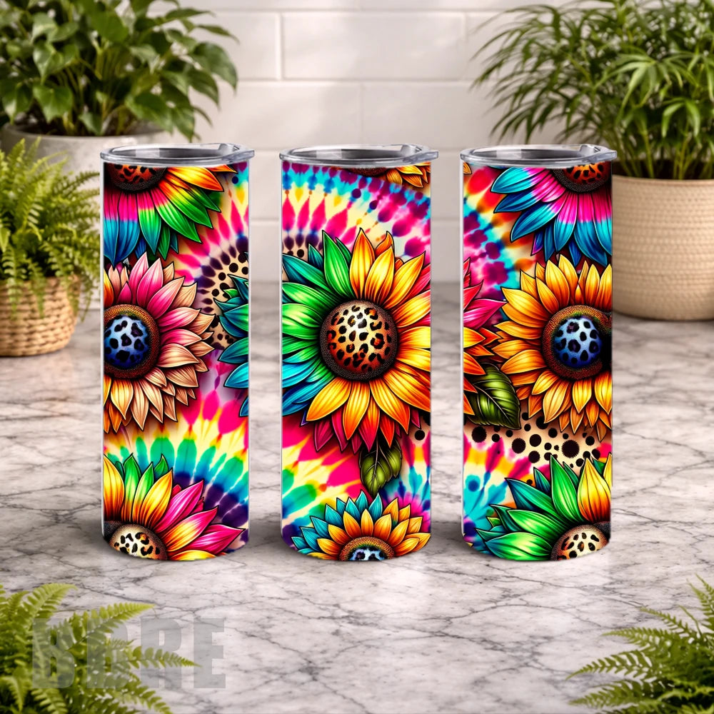 Vibrant Sunflowers 3 20 OZ Wrap Mockup