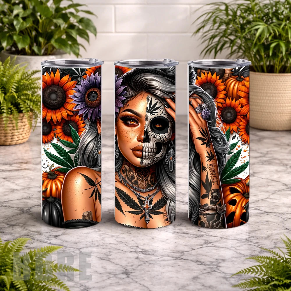 Skull Lady 20 OZ Wrap Mockup