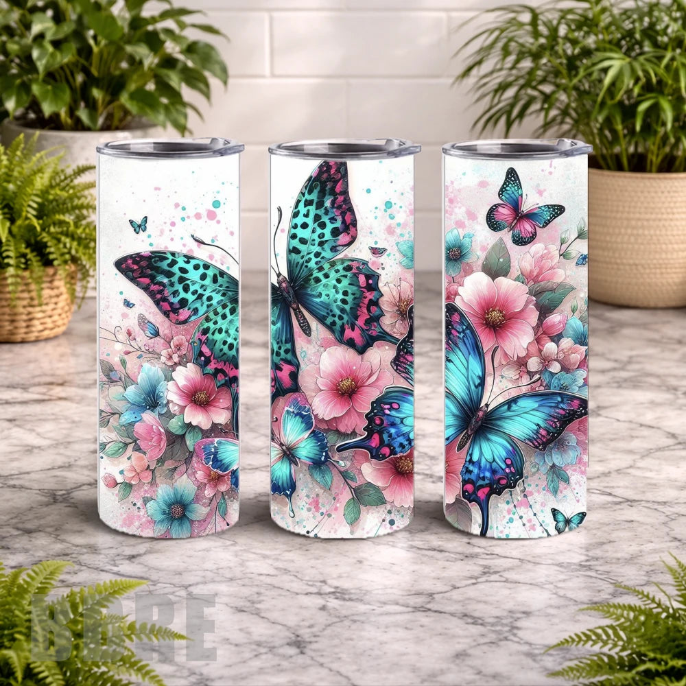 Butterfly Bloom 11 20 OZ Wrap Mockup