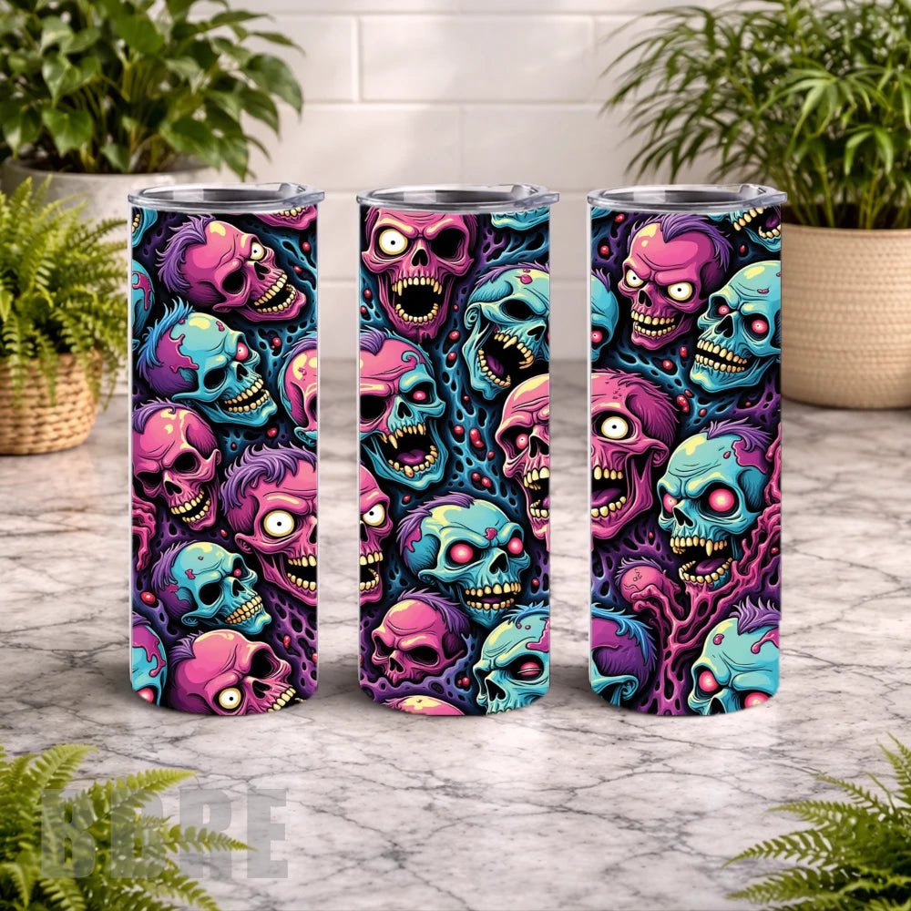 Colorful Skull 3 20 OZ Wrap Mockup