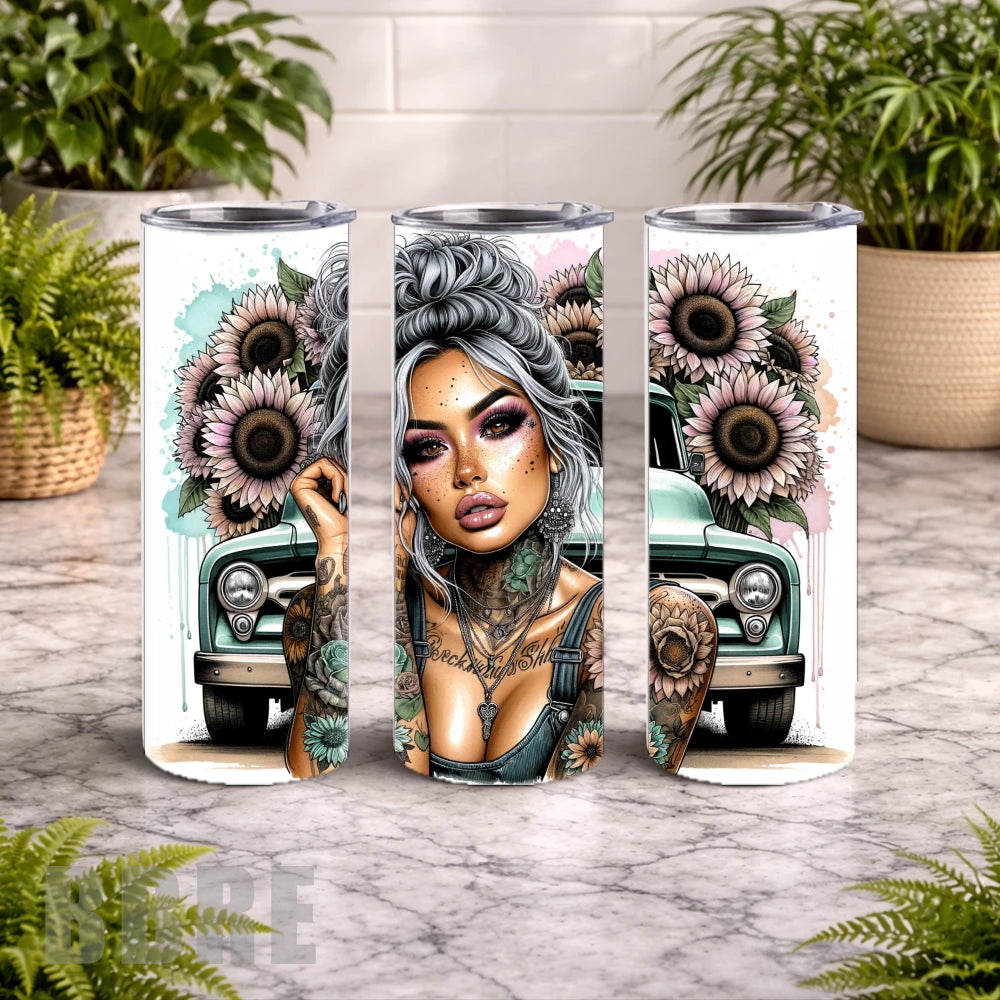 Sunflower Beauty 5 20 OZ Wrap Mockup
