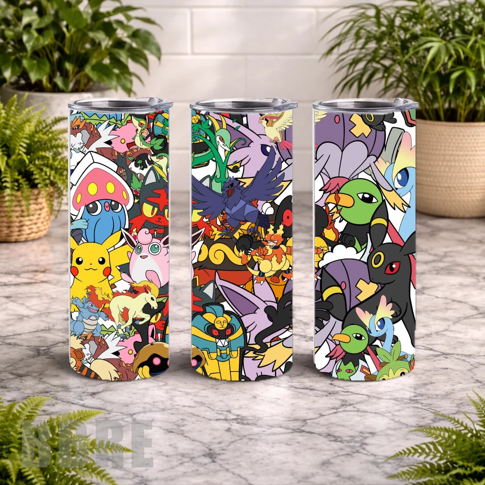 Pokémon Parade 20 OZ Wrap Mockup