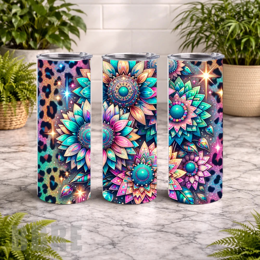 Floral Burst 15 20 OZ Wrap Mockup
