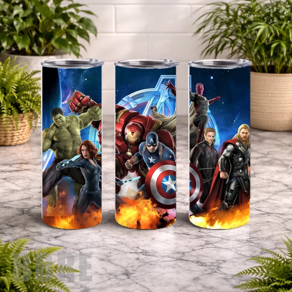 Heroic Avengers 20 OZ Wrap Mockup