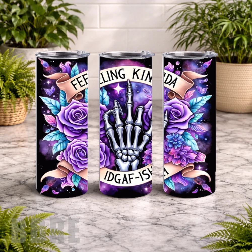 Skeleton Roses 20 OZ Wrap Mockup