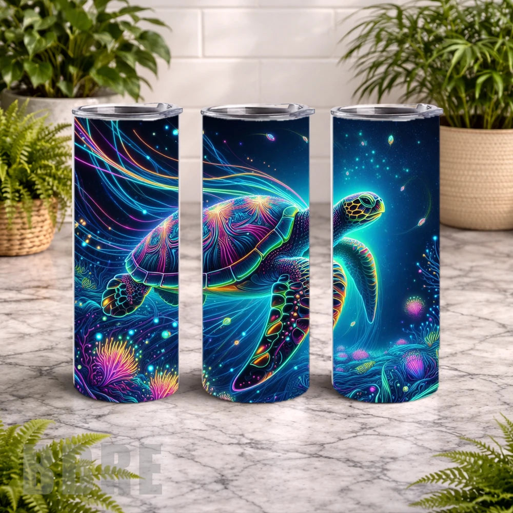 Neon Turtle 20 OZ Wrap Mockup