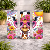Floral Giraffe 2 20 OZ Wrap Mockup