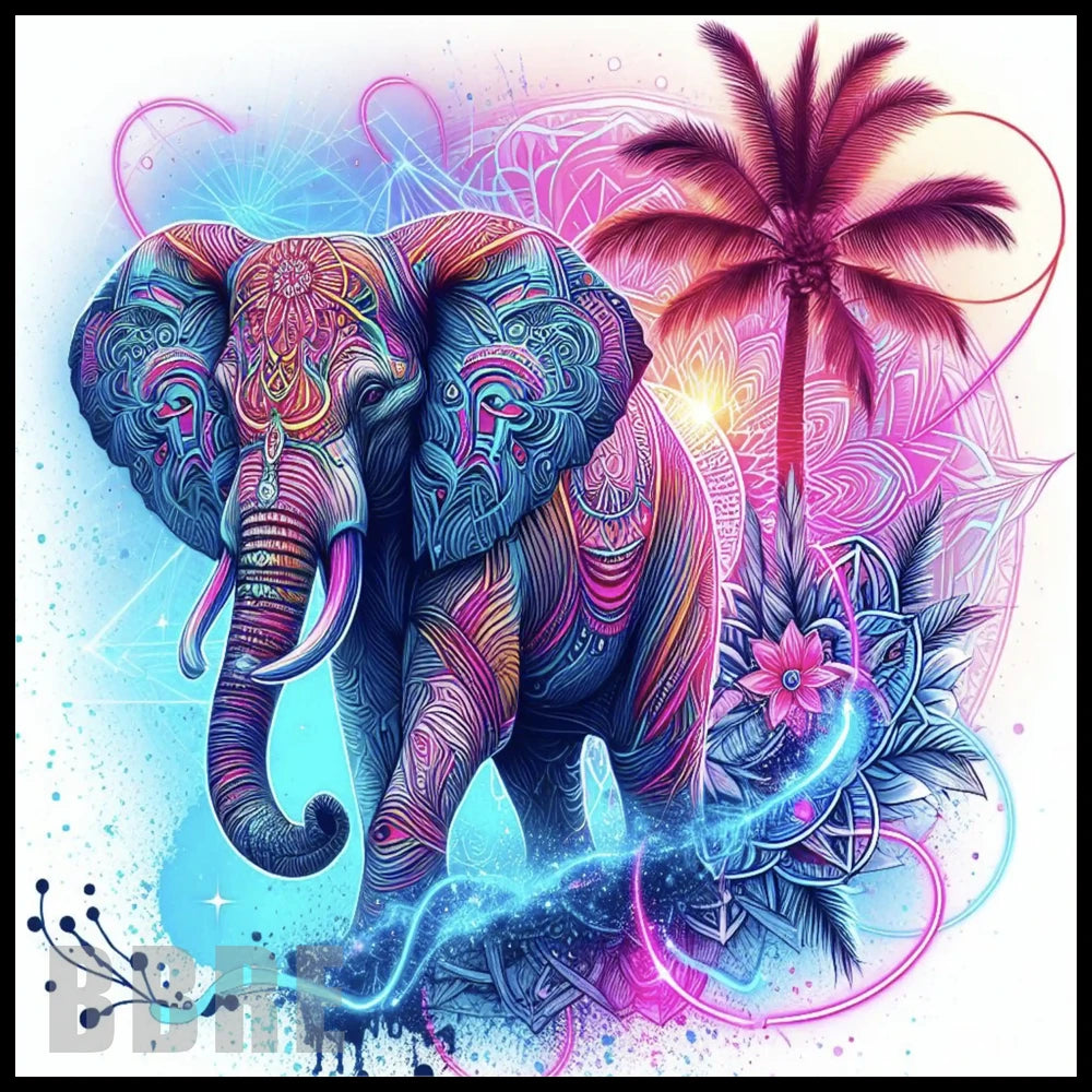 Colorful Elephant 4 20 OZ Sublimation Wrap