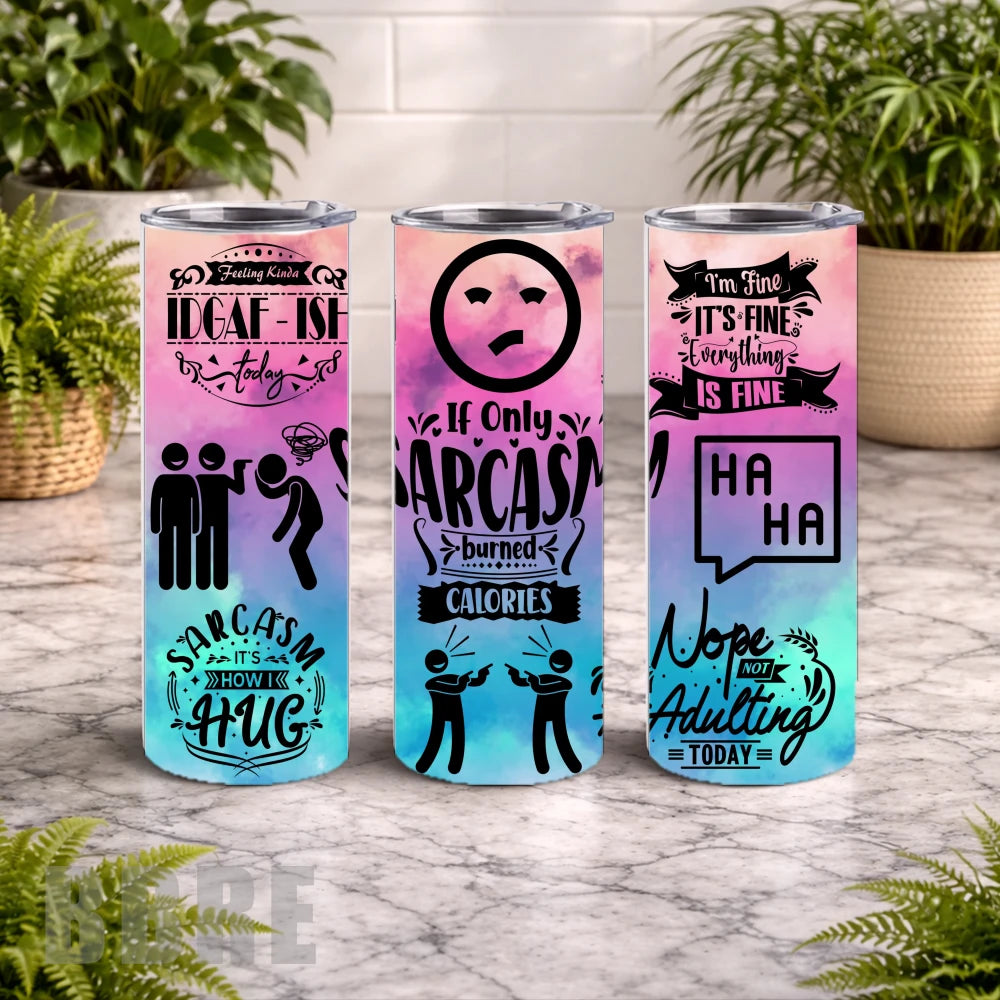 Sarcastic Quotes 20 OZ Wrap Mockup