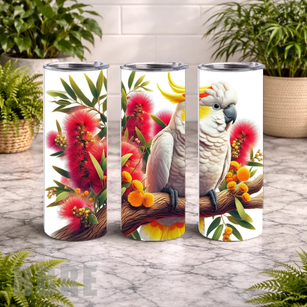 Cockatoo Blossom 20 OZ Wrap Mockup