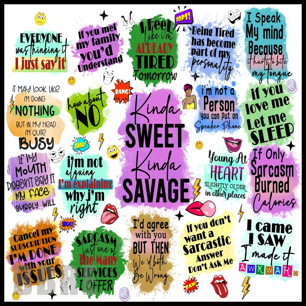 Sassy Quotes 20 OZ Sublimation Wrap