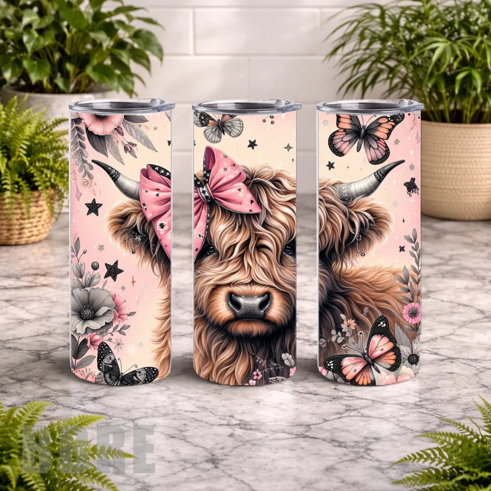 Floral Highland 20 OZ Wrap Mockup