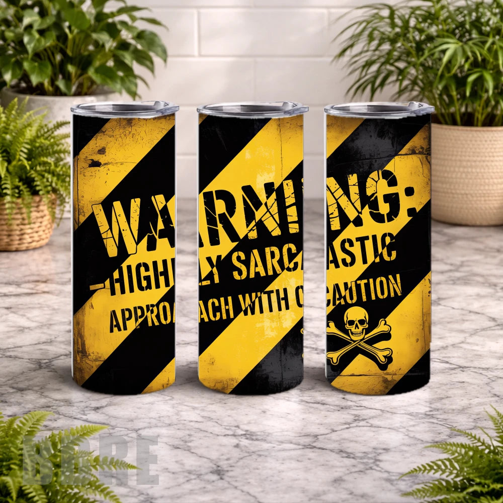 Caution Skull 20 OZ Wrap Mockup