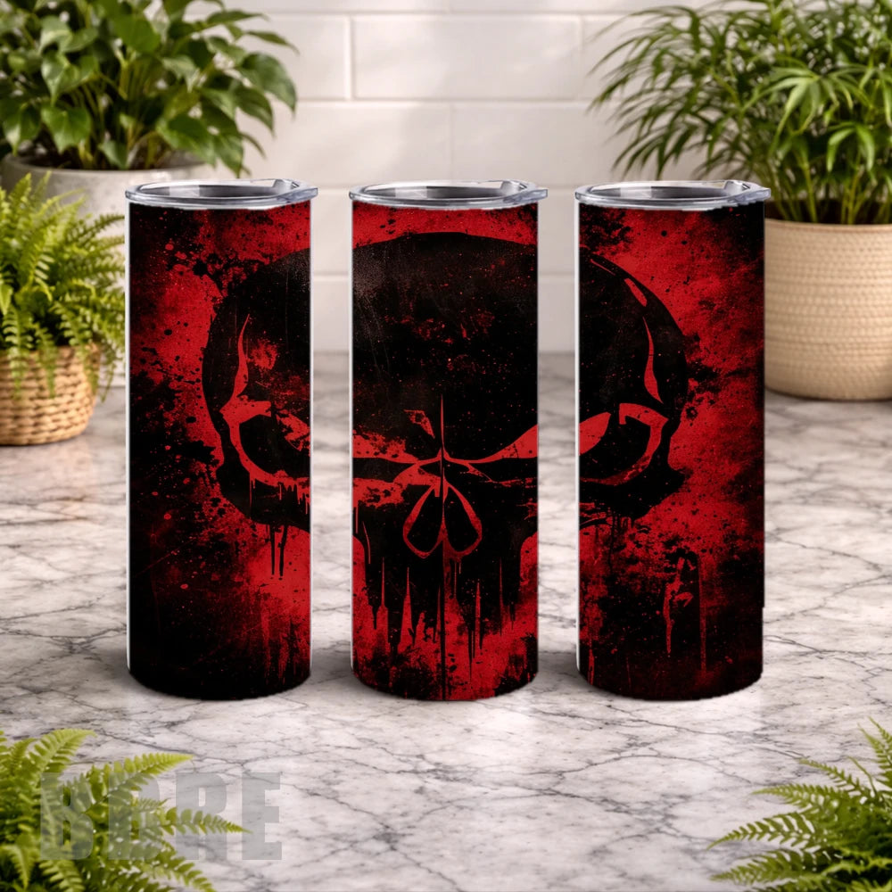 Crimson Skull 20 OZ Wrap Mockup