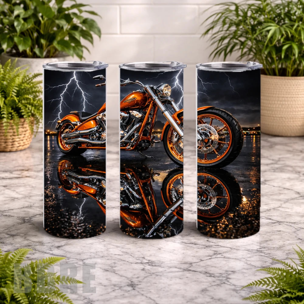 Orange Motorcycle 20 OZ Wrap Mockup
