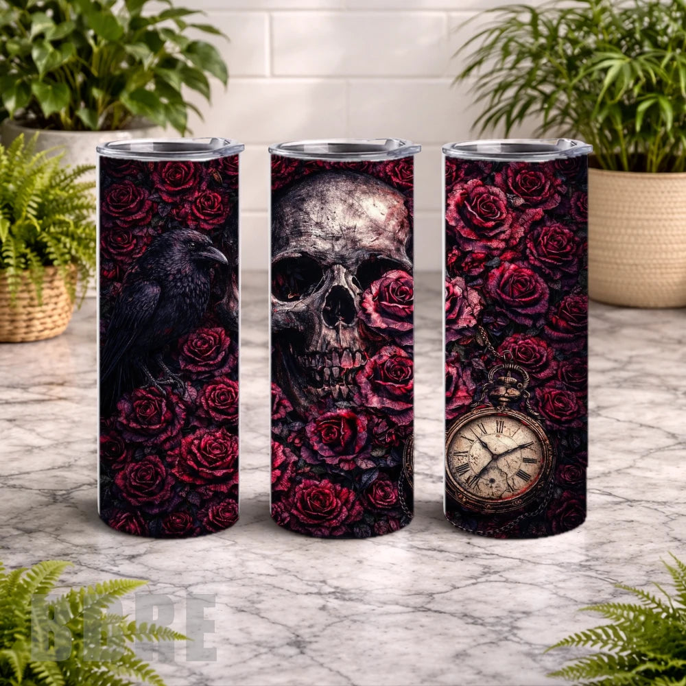 Skull Roses 20 OZ Wrap Mockup