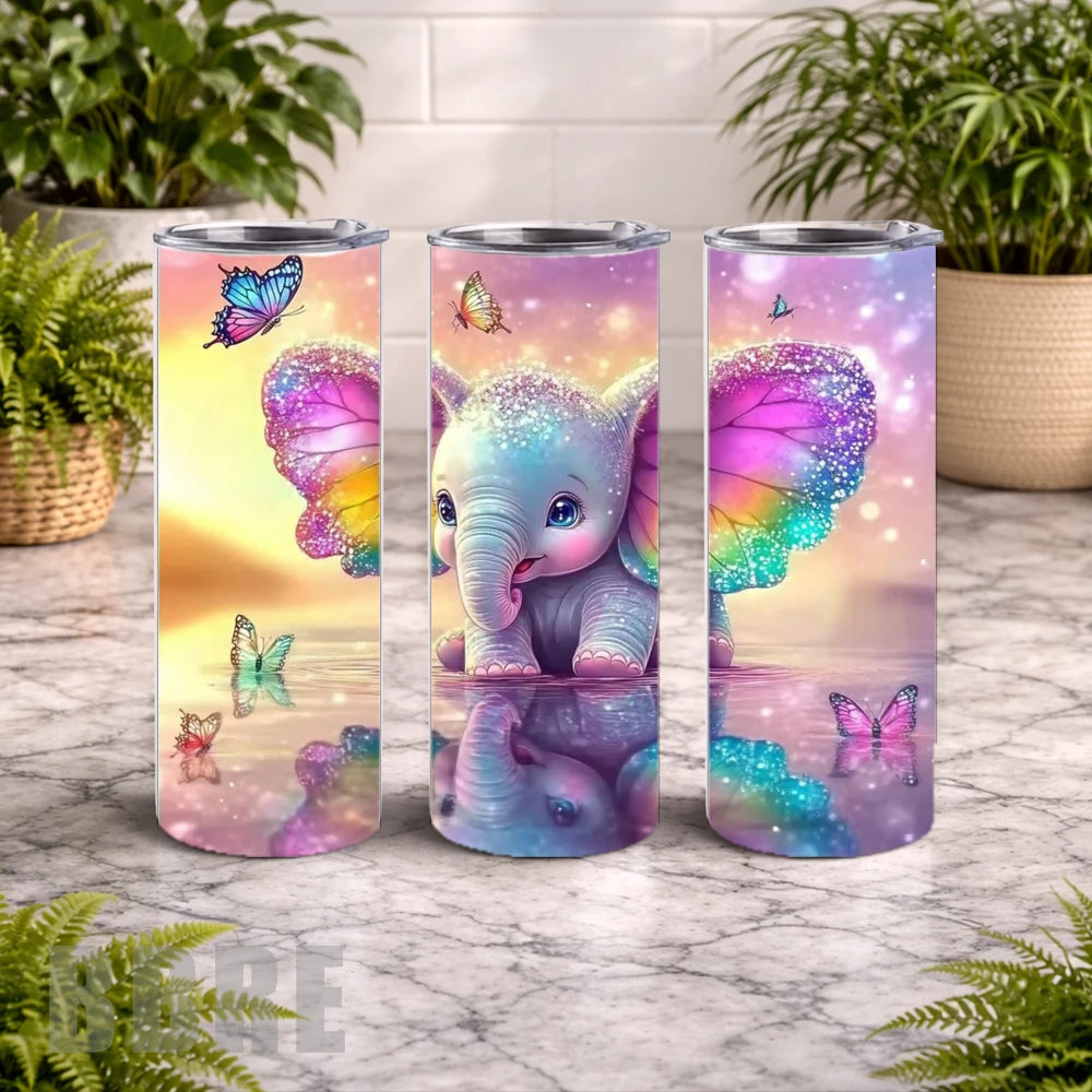 Colorful Elephant 5 20 OZ Wrap Mockup