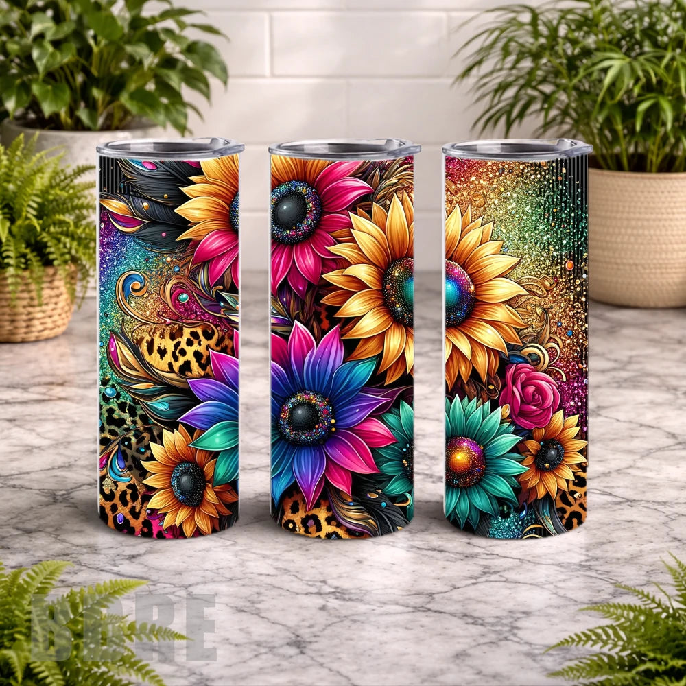 Vibrant Sunflowers 5 20 OZ Wrap Mockup