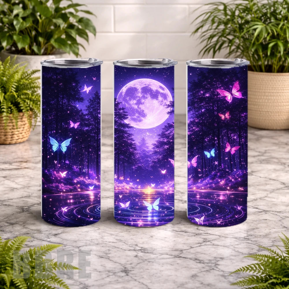 Moonlit Butterflies 20 OZ Wrap Mockup