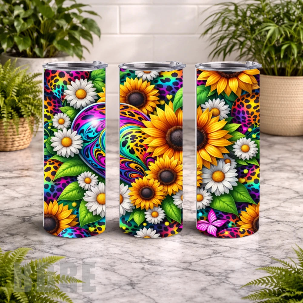 Floral Heart 20 OZ Wrap Mockup