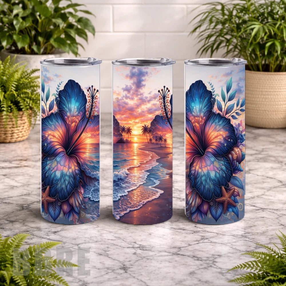 Tropical Sunset 3 20 OZ Wrap Mockup