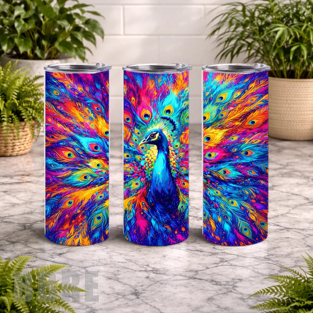 Vibrant Peacock 20 OZ Wrap Mockup