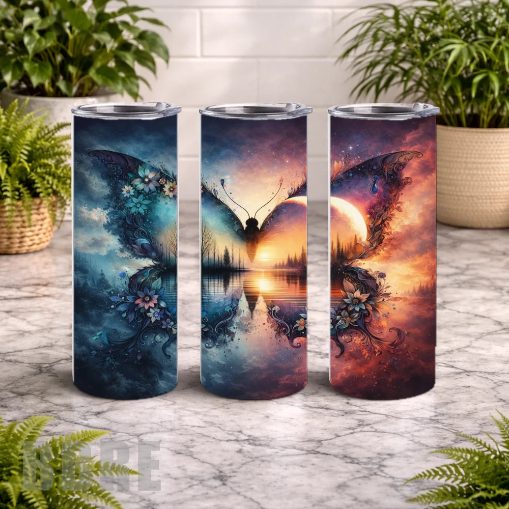 Butterfly Sunset 20 OZ Wrap Mockup