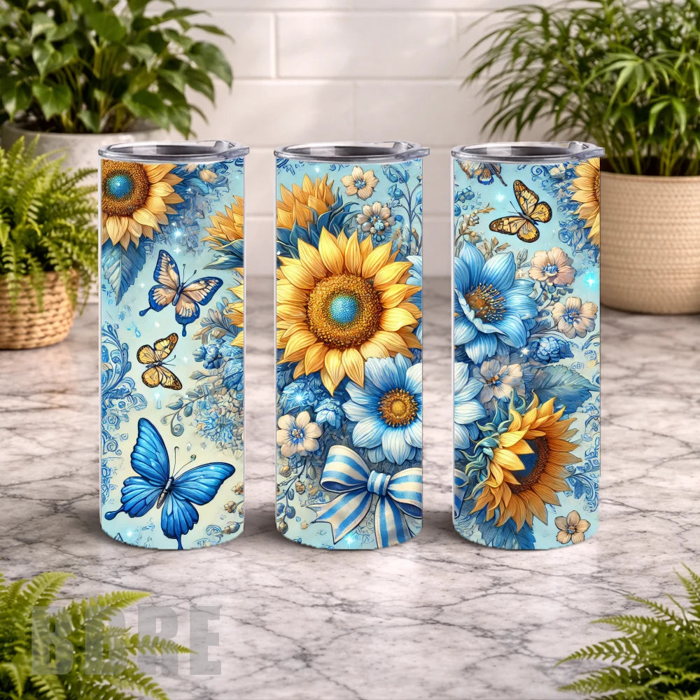 Floral Butterfly 6 20 OZ Wrap Mockup