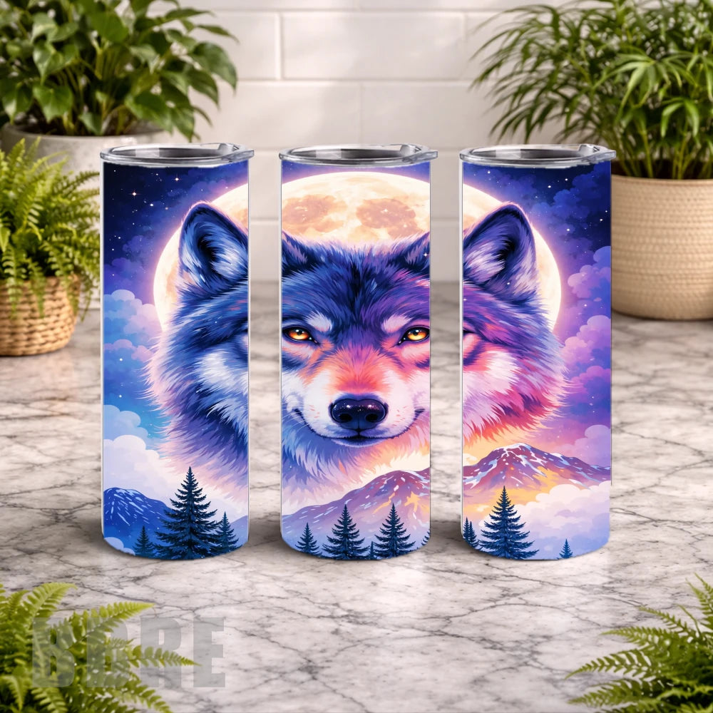 Wolf Moon 3 20 OZ Wrap Mockup