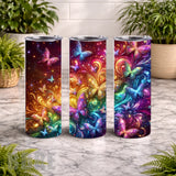Colorful Butterflies 20 OZ Wrap Mockup