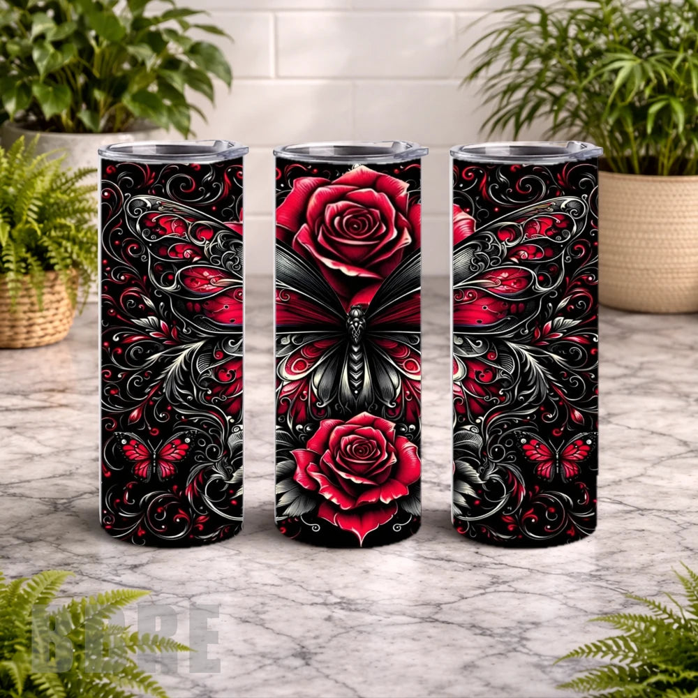 Rose Butterfly 20 OZ Wrap Mockup