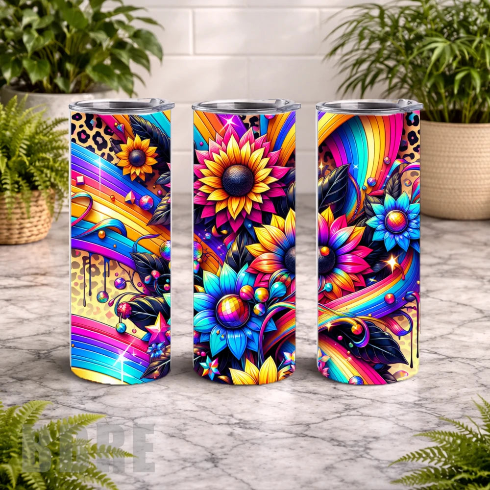 Vibrant Floral 2 20 OZ Wrap Mockup