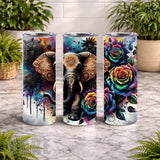 Elephant Floral 2 20 OZ Wrap Mockup