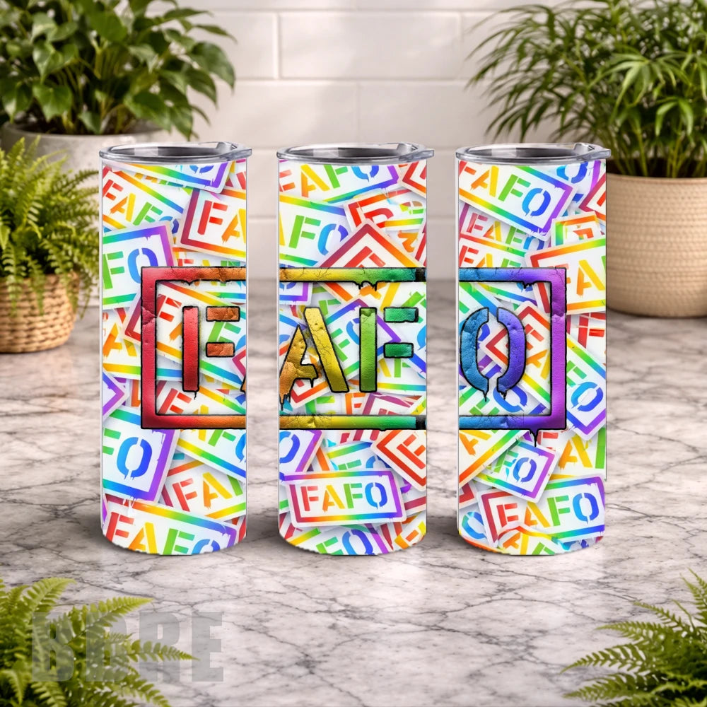 Colorful Fafo 20 OZ Wrap Mockup