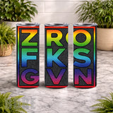 Rainbow Letters 20 OZ Wrap Mockup