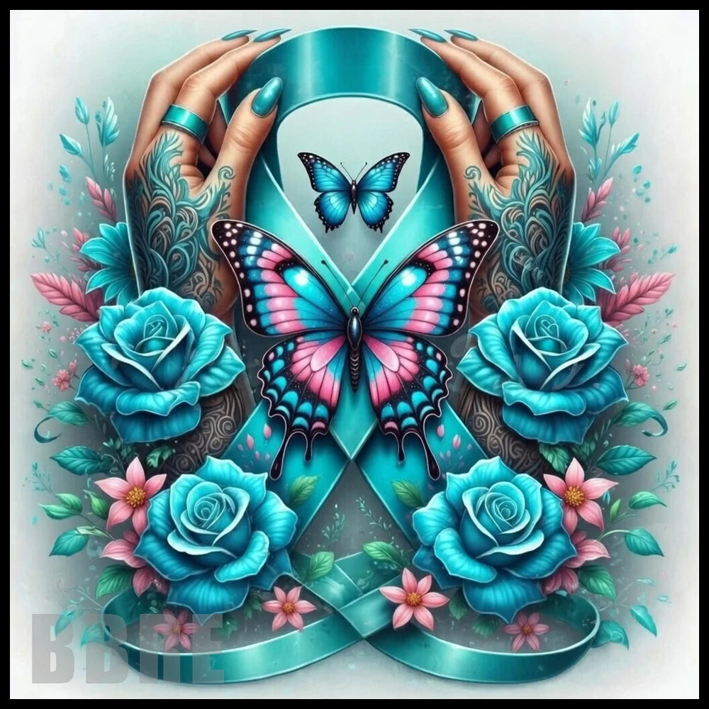 Butterfly Ribbon 20 OZ Sublimation Wrap