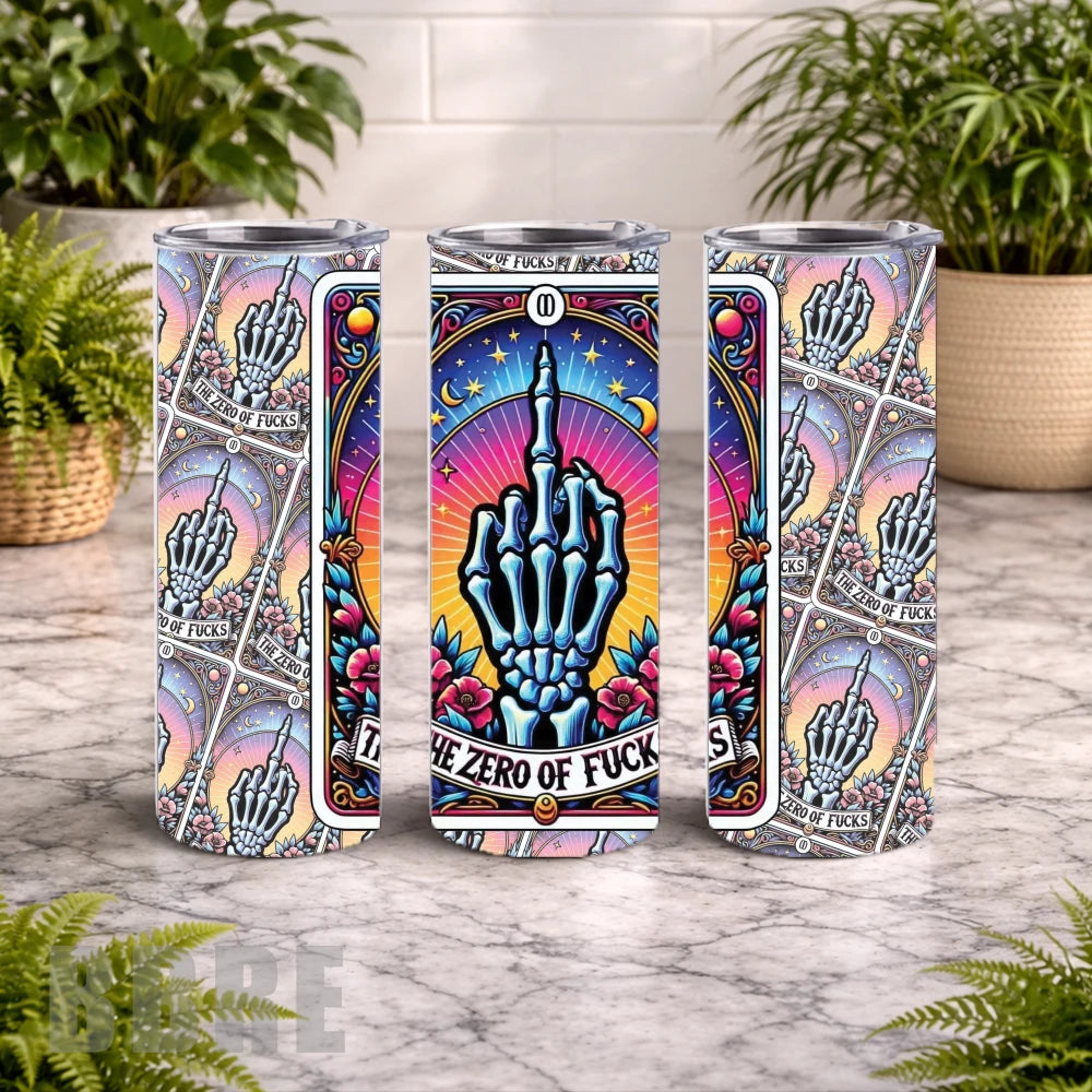 Zero Fucks Tumbler 20 OZ Wrap Mockup