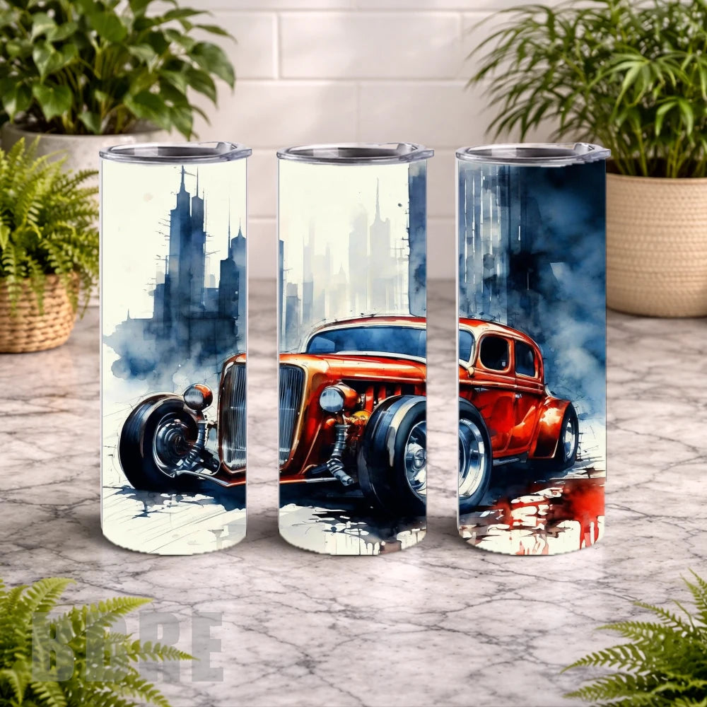 Vintage Car 20 OZ Wrap Mockup