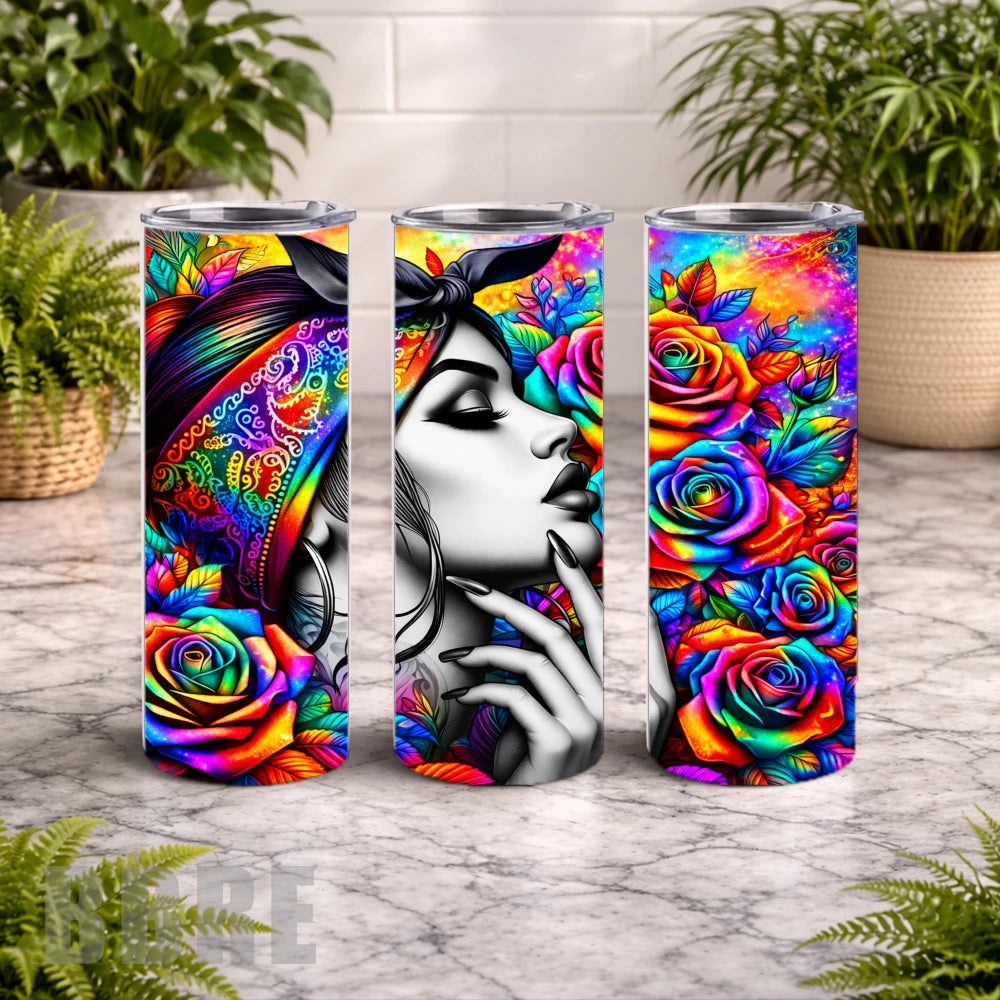 Colorful Rose 20 OZ Wrap Mockup