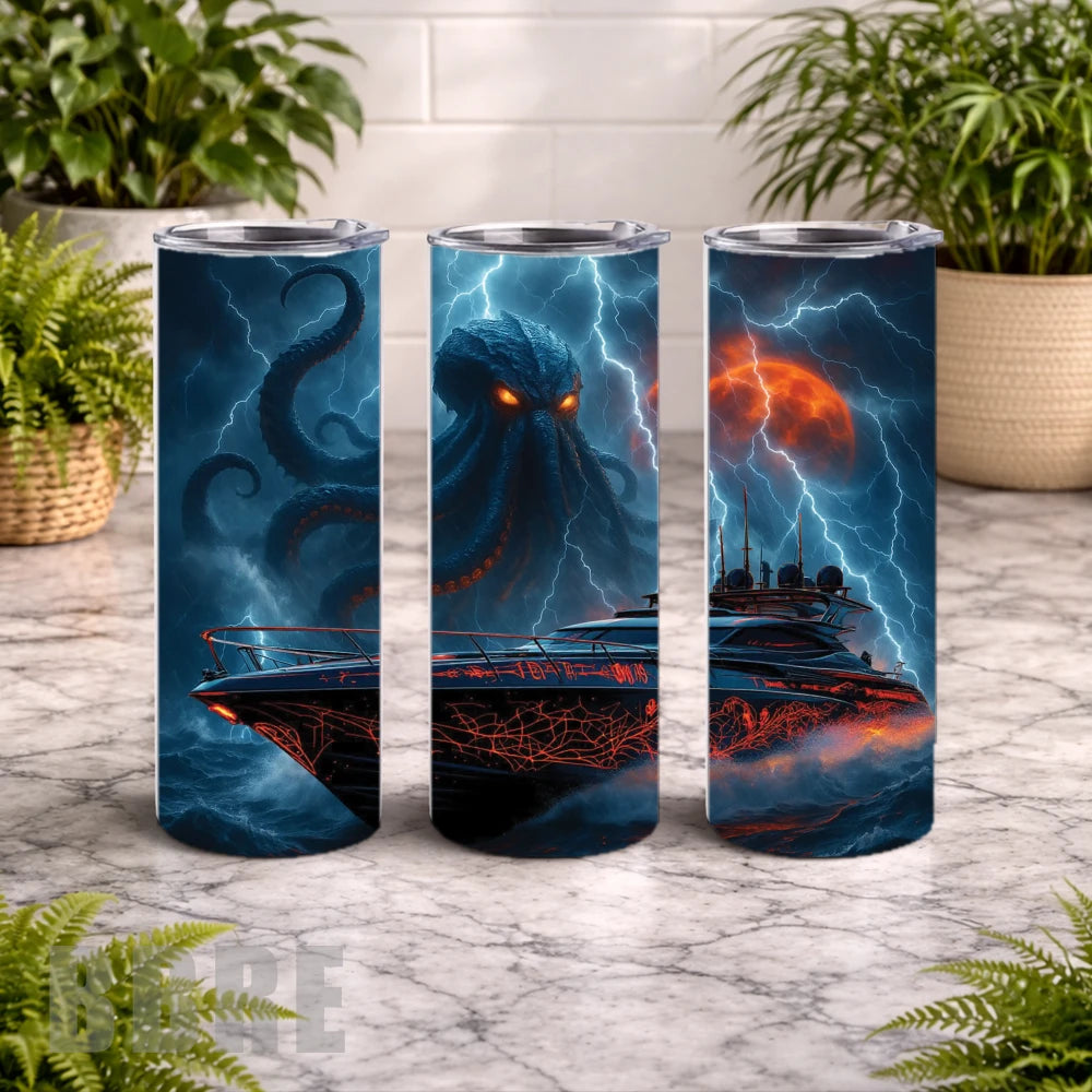 Cthulhu Yacht 20 OZ Wrap Mockup