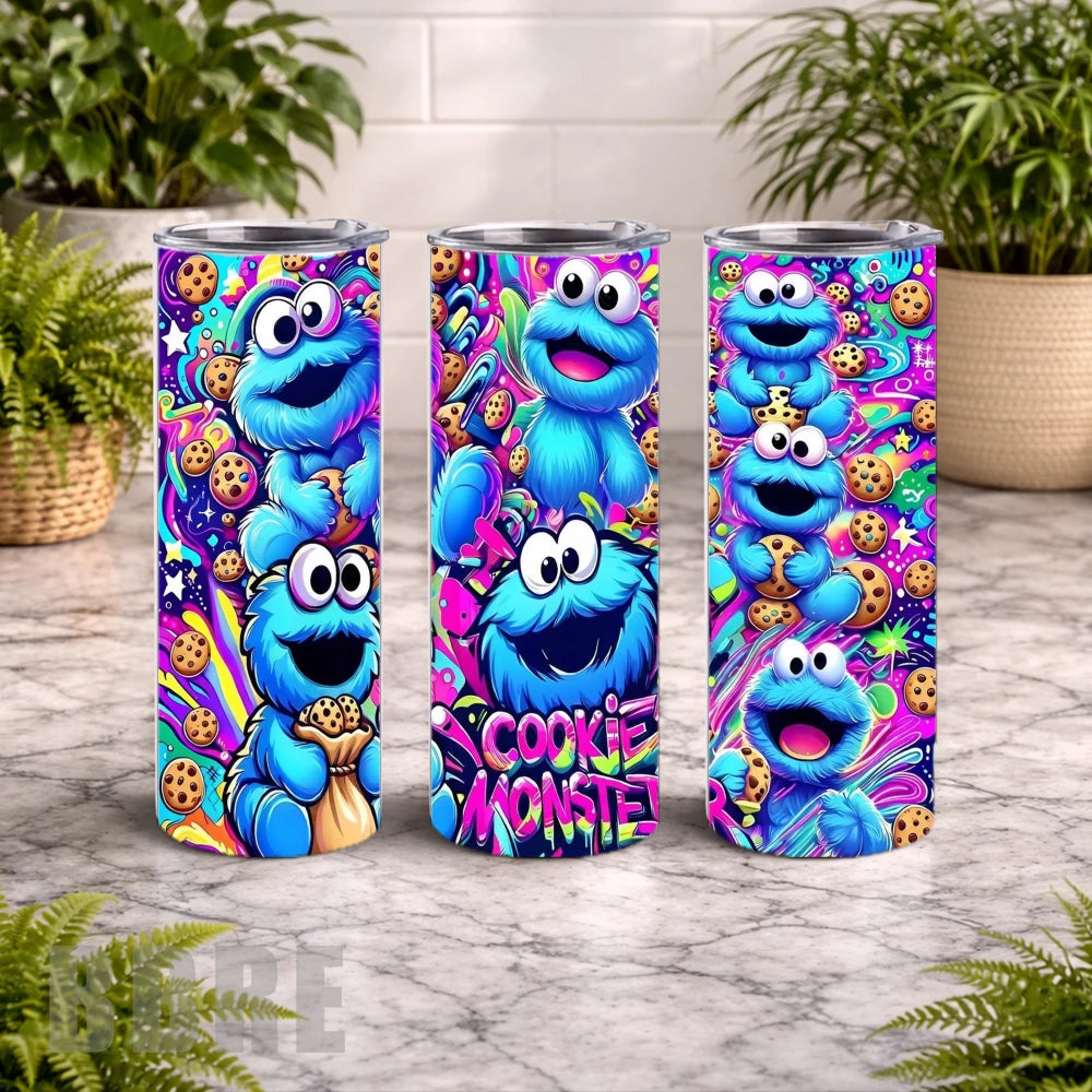 Cookie Monster 20 OZ Wrap Mockup