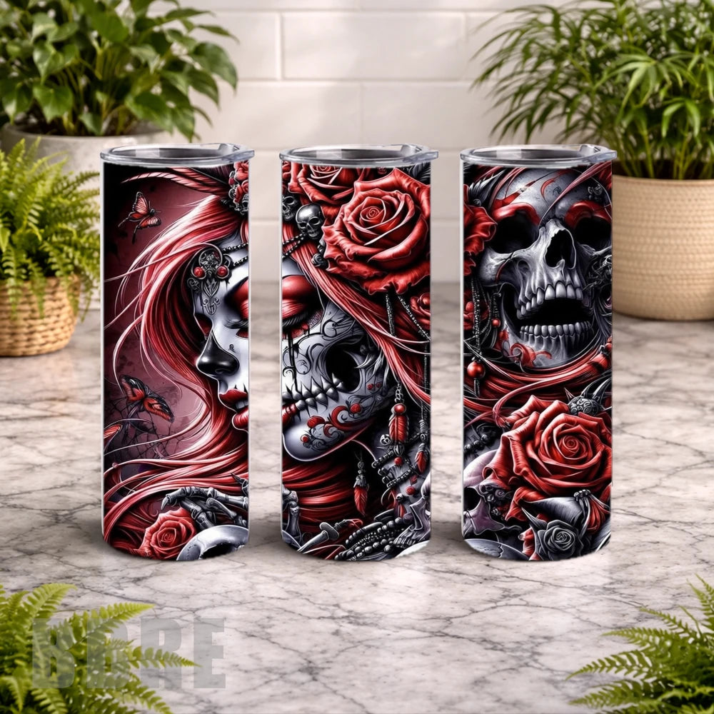 Gothic Rose 4 20 OZ Wrap Mockup