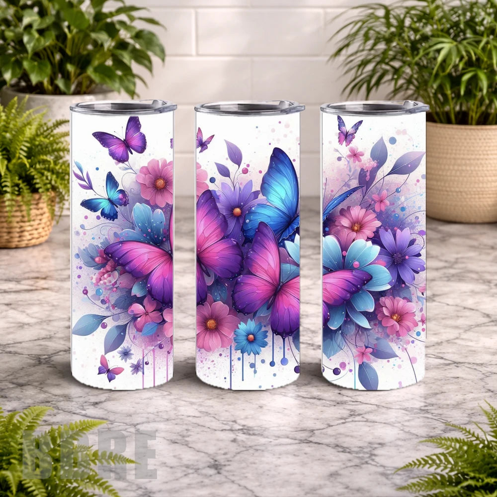 Butterfly Bloom 12 20 OZ Wrap Mockup