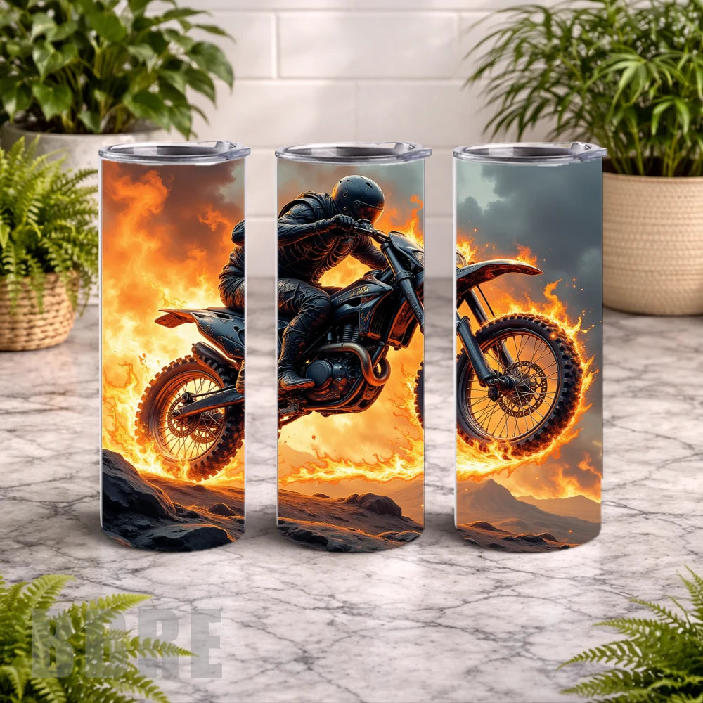 Flaming Rider 20 OZ Wrap Mockup