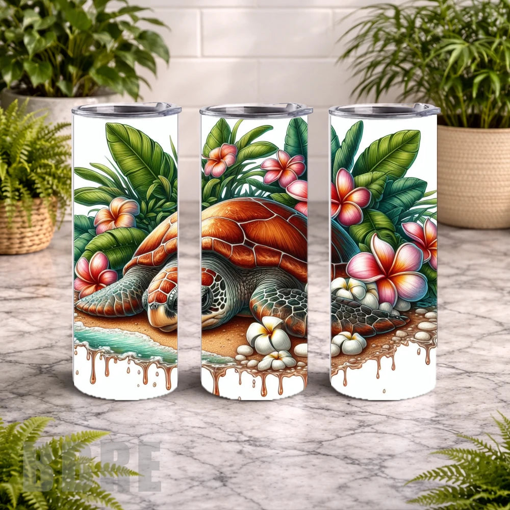 Tropical Turtle 16 20 OZ Wrap Mockup