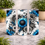 Blue Floral 3 20 OZ Wrap Mockup