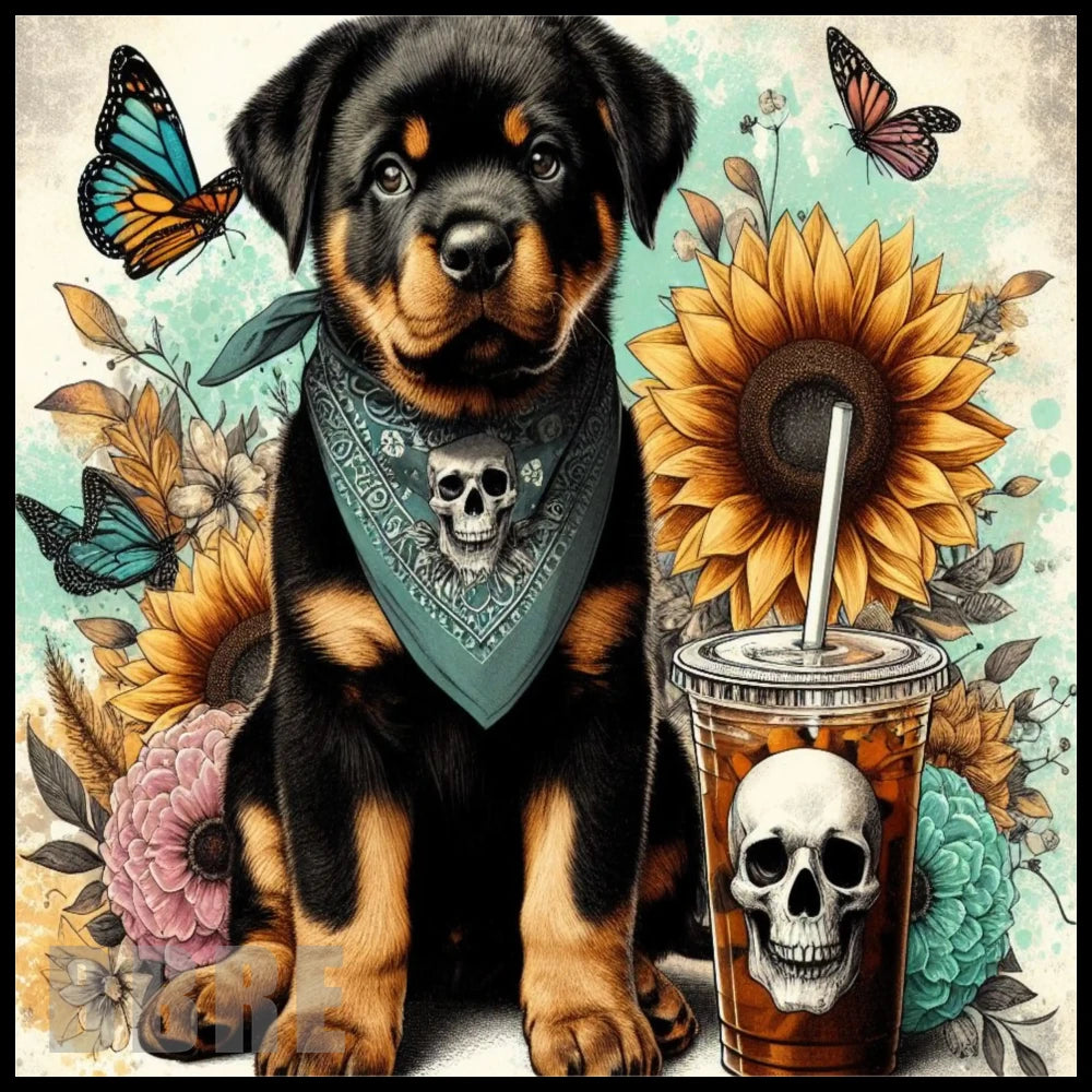 Rottweiler Sunflowers 20 OZ Sublimation Wrap