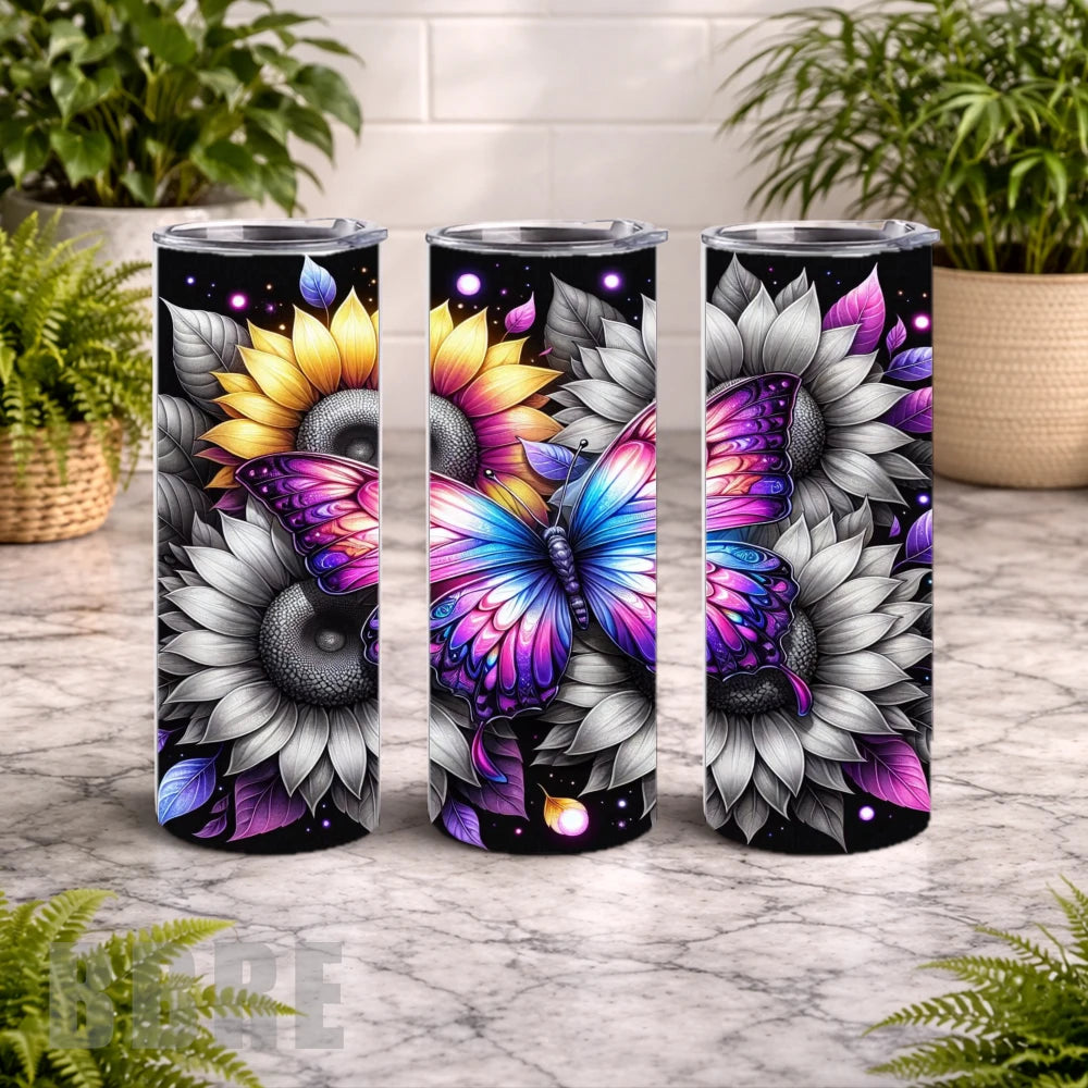 Butterfly Bloom 16 20 OZ Wrap Mockup